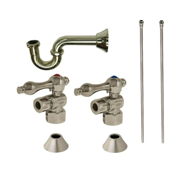 Kingston Brass CC43108LKB30 Standard Mount Traditional Plumbing Sink Trim Kit with P-Trap, Brushed Nickel
