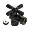 thumbnail image 1 of Kingston Brass CC43200X 1/2" Sweat x 3/8" OD Comp Angle Stop Valve, Matte Black, 1 of 2