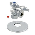 thumbnail image 1 of Kingston Brass CC44101K 1/2" FIP x 1/2" or 7/16" Slip Joint Quarter-Turn Angle Stop Valve with Flange, Polished Chrome, 1 of 1