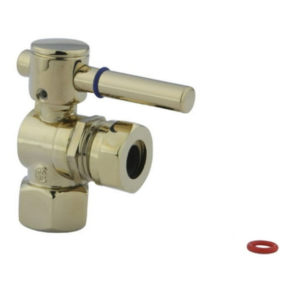 Kingston Brass CC44102DL 1/2" FIP x 1/2" or 7/16" Slip Joint Angle Stop Valve, Polished Brass