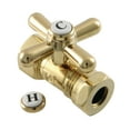 thumbnail image 1 of Kingston Brass CC44152X 1/2-Inch FIP x 1/2-Inch or 7/16-Inch Slip Joint Quarter-Turn Straight Shut-Off Valve in Polished Brass, 1 of 4