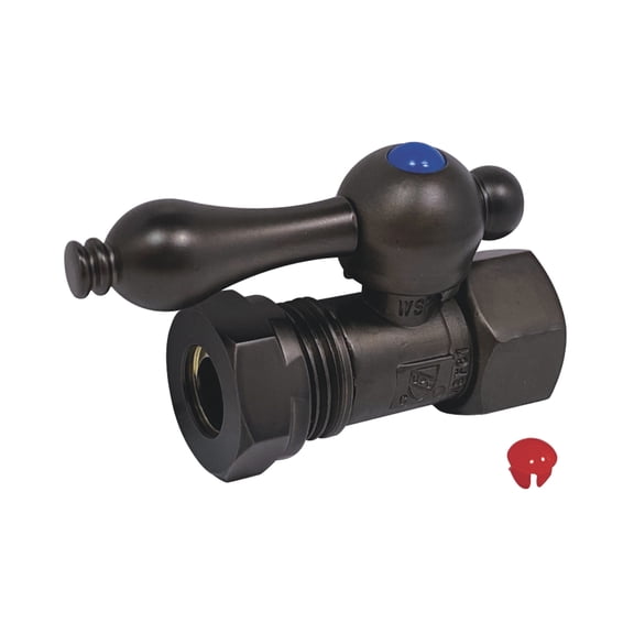 Kingston Brass CC44155 1/2-Inch FIP x 1/2-Inch or 7/16-Inch Slip Joint Quarter-Turn Straight Shut-Off Valve in Oil Rubbed Bronze
