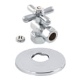 thumbnail image 1 of Kingston Brass CC44401XK 1/2" FIP x 1/2" OD Comp Quarter-Turn Angle Stop Valve with Flange, Polished Chrome, 1 of 2