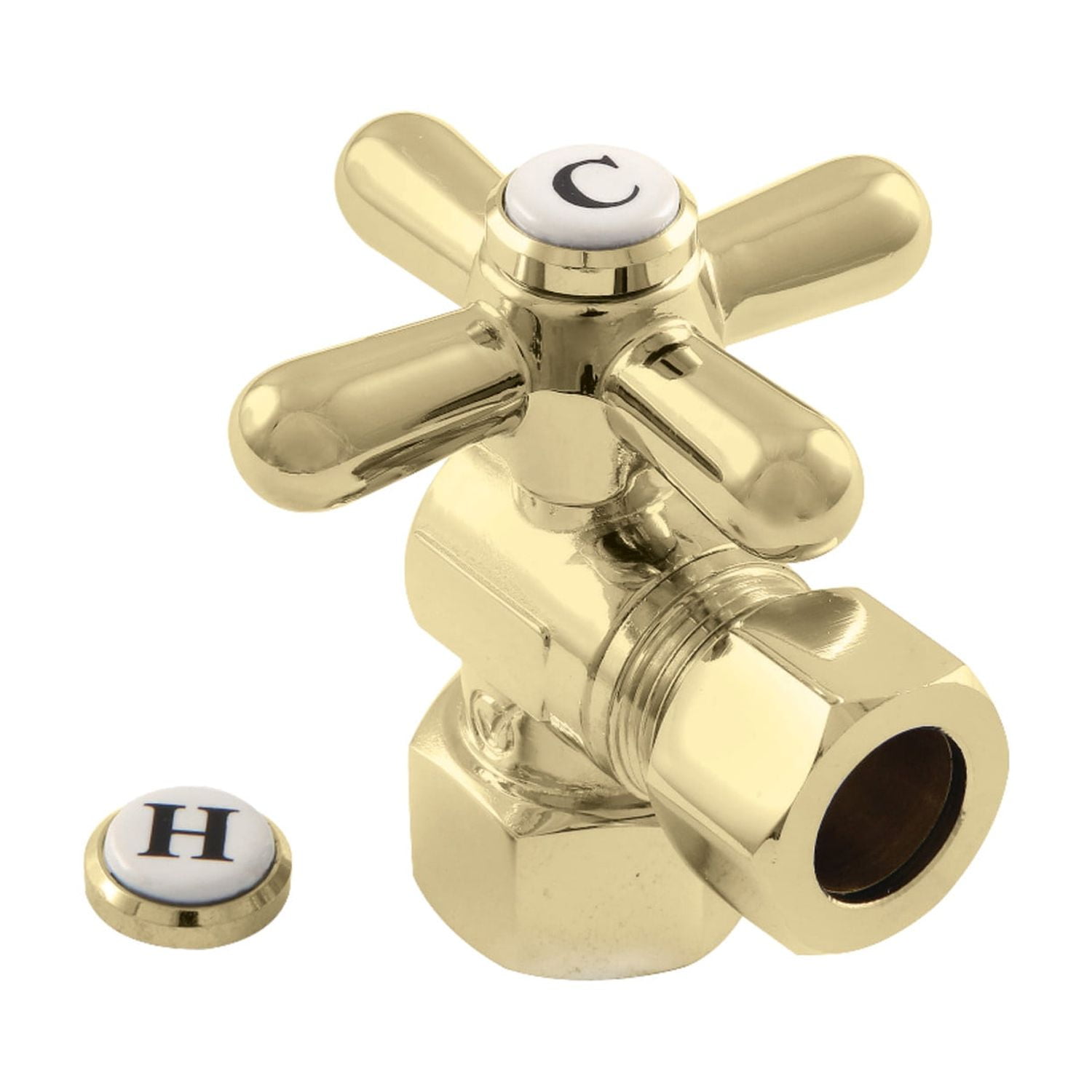 Kingston Brass KF4310 Angle Stop Valve - 1/2" FIP X 3/8" OD Compression, Polished Chrome - View #7