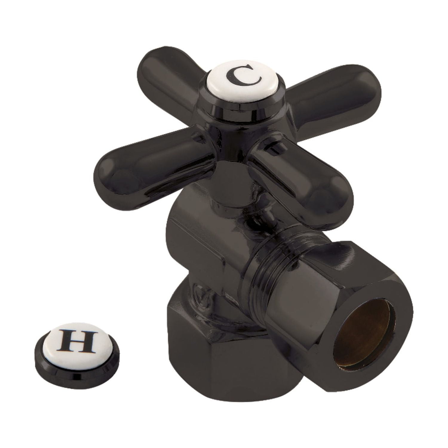 Kingston Brass KF4310 Angle Stop Valve - 1/2" FIP X 3/8" OD Compression, Polished Chrome - View #5