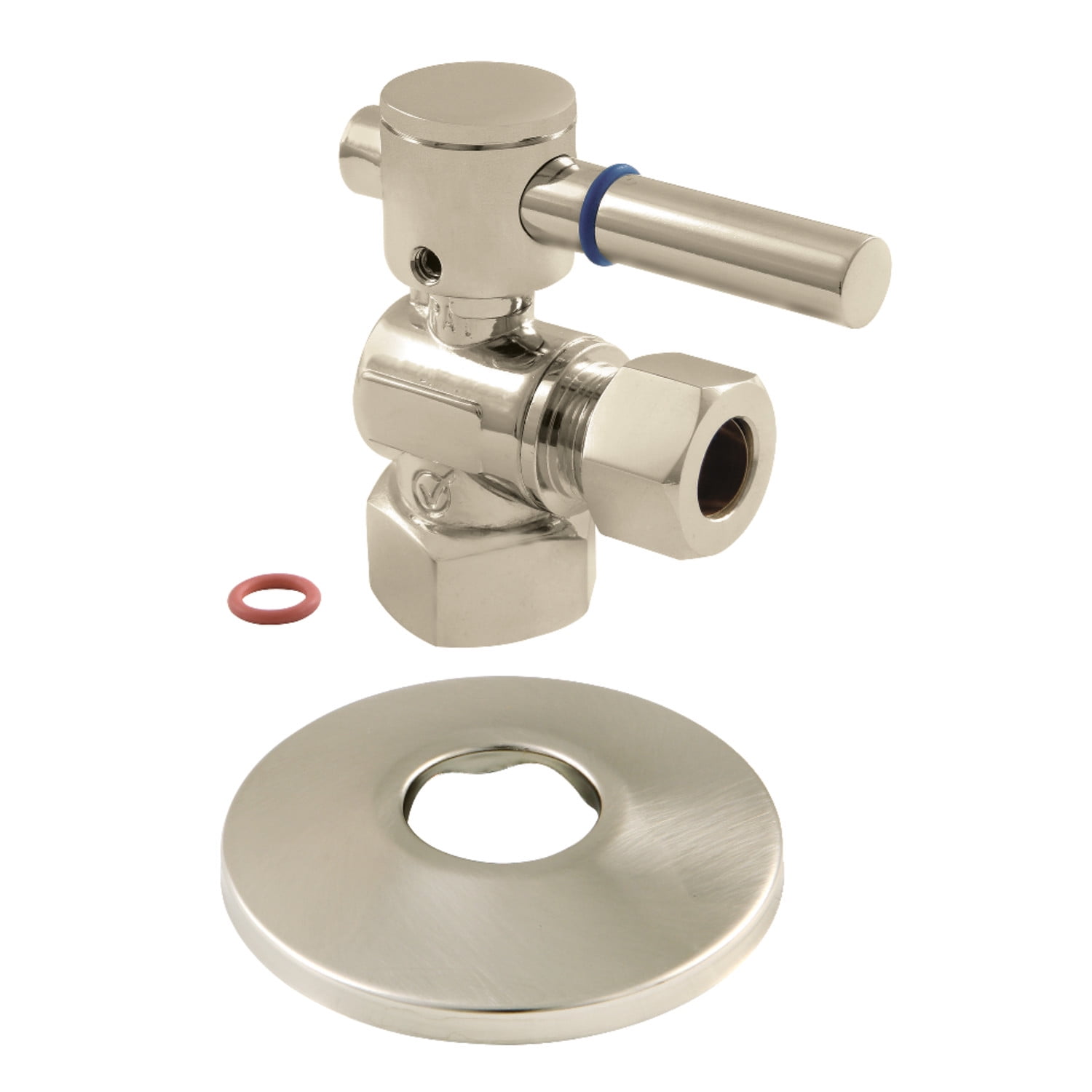 Kingston Brass CC43106DL Quarter Turn Shut Off Valve - 1/2" FIP X 3/8" Compression, Polished Nickel - View #9