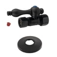 thumbnail image 1 of Kingston Brass CC44450K 5/8" OD Comp x 1/2" OD Comp Quarter-Turn Straight Stop Valve with Flange, Matte Black, 1 of 2