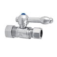 thumbnail image 1 of Kingston Brass CC44451KL 5/8-Inch O.D. Comp x 1/2-Inch O.D. Comp Quarter-Turn Straight Shut-Off Valve in Polished Chrome, 1 of 5