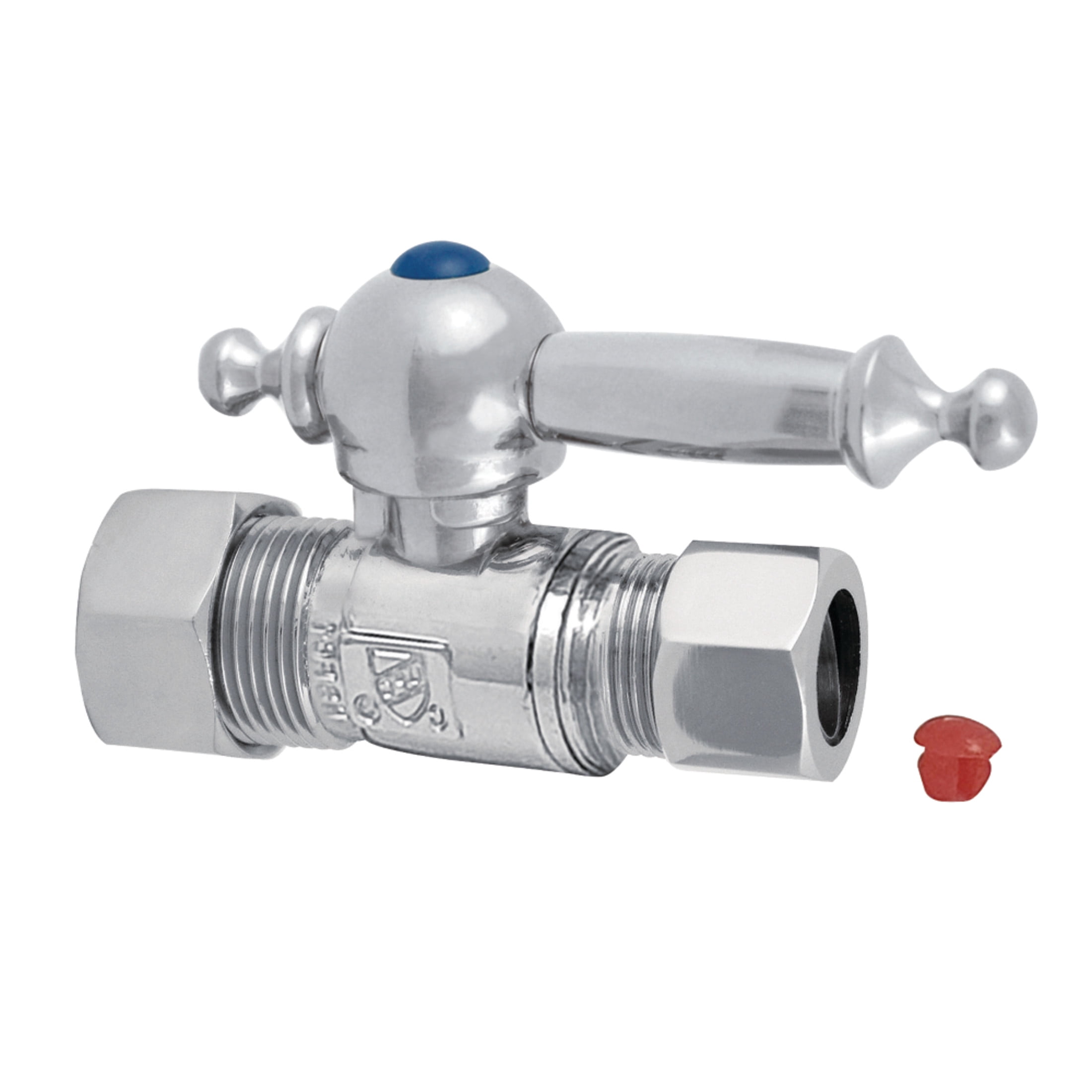 Kingston Brass CC44451TL 5/8-Inch O.D. Comp x 1/2-Inch O.D. Comp Quarter-Turn Straight Shut-Off Valve in Polished Chrome