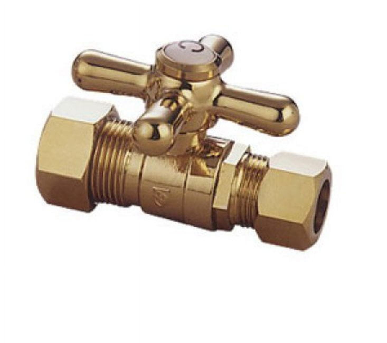 Polished Brass Quarter-Turn Straight Stop Valve