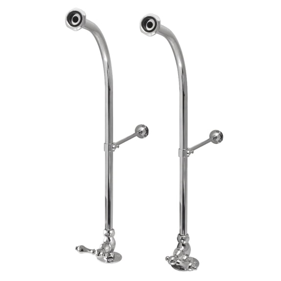 Kingston Brass CC451ML Rigid Freestanding No Mount Tub Supplies with Stops, Polished Chrome