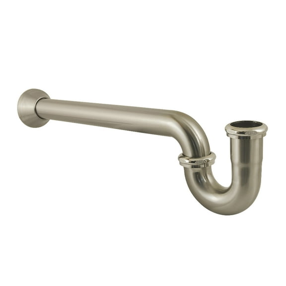 Kingston Brass CC5248 1-1/4" (or 1-1/2") x 1-1/2" P-Trap with Bell Flange, 19" Length, 18 Gauge, Brushed Nickel