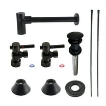 Kingston Brass CC53300DLVOKB30 Standard Mount Modern Plumbing Sink Trim Kit with Bottle Trap and Overflow Drain, Matte Black