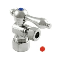 Kingston Brass CC53301 5/8-Inch O.D. Comp x 3/8-Inch O.D. Comp Quarter-Turn Angle Shut-Off Valve in Polished Chrome