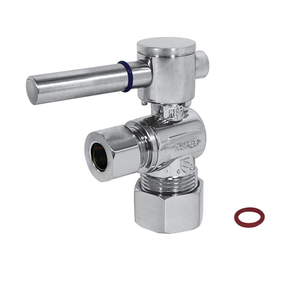 Kingston Brass CC53301DL 5/8-Inch O.D. Comp x 3/8-Inch O.D. Comp Quarter-Turn Angle Shut-Off Valve in Polished Chrome