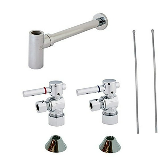 Kingston Brass CC53301DLLKB30 Modern Standard Mount Plumbing Sink Trim Kit with Bottle Trap, Polished Chrome