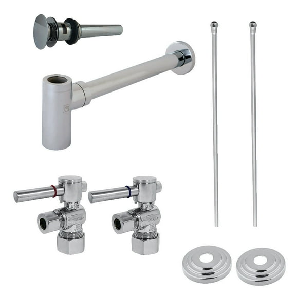 Kingston Brass CC53301DLTRMK2 Standard Mount Plumbing Sink Trim Kit with Bottle Trap and Overflow Drain, Polished Chrome