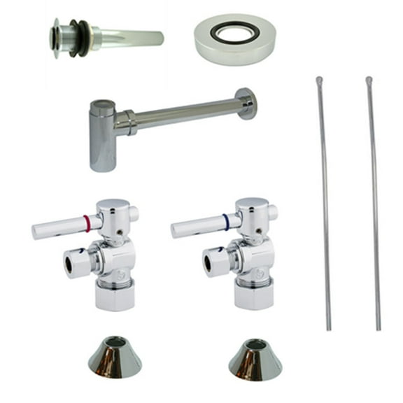 Kingston Brass CC53301DLVKB30 Modern Plumbing Sink Trim Kit with Bottle Trap and Drain, Polished Chrome