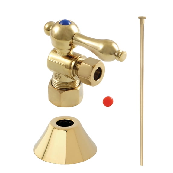 Kingston Brass CC53302TKF20 Traditional Standard Mount Plumbing Toilet Trim Kit, 5/8" x 3/8" O.D. Comp, Polished Brass