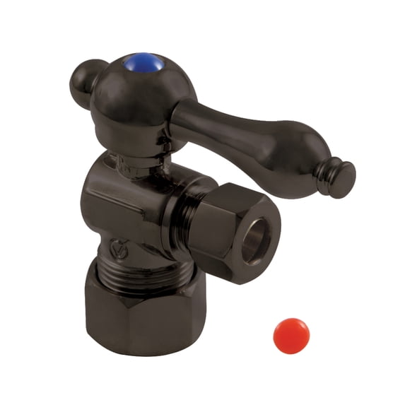 Kingston Brass CC53305 5/8-Inch O.D. Comp x 3/8-Inch O.D. Comp Quarter-Turn Angle Shut-Off Valve in Oil Rubbed Bronze