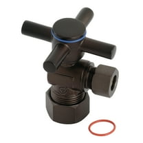 Kingston Brass CC53305DX 5/8-Inch O.D. Comp x 3/8-Inch O.D. Comp Quarter-Turn Angle Shut-Off Valve in Oil Rubbed Bronze