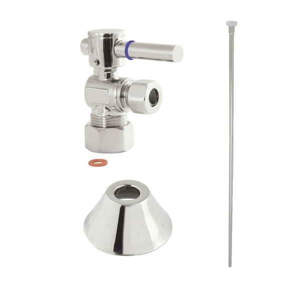 Kingston Brass CC53306DLTKF20 Modern Standard Mount Plumbing Toilet Trim Kit, 5/8" x 3/8" O.D. Comp, Polished Nickel