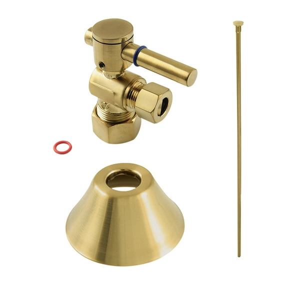 Kingston Brass CC53307DLTKF20 Standard Mount Modern Plumbing Toilet Trim Kit, 5/8" x 3/8" O.D. Comp, Brushed Brass