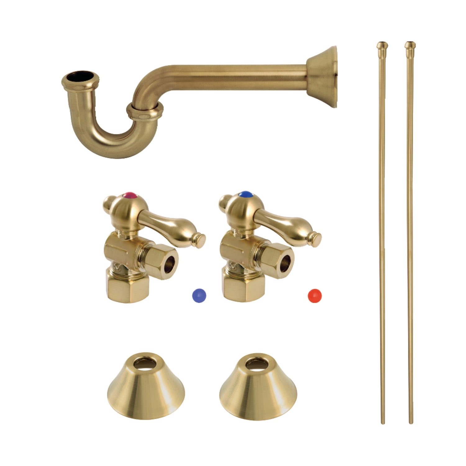 Kingston Brass CC53307LKB30 Standard Mount Traditional Plumbing Sink Trim Kit with P-Trap, Brushed Brass