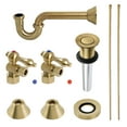 thumbnail image 1 of Kingston Brass CC53307VKB30 Traditional 9 Piece Standard Mount Plumbing Sink Trim Kit with P-Trap and Drain, Brushed Brass, 1 of 4