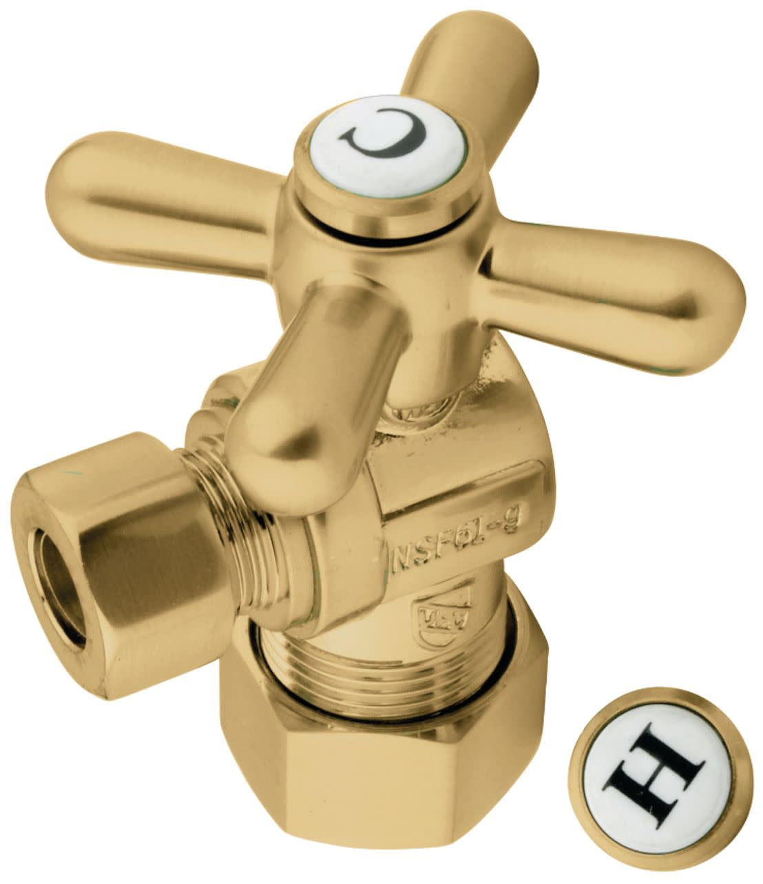 Brushed Brass Vintage Quarter-Turn Angle Stop Valve