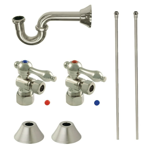 Kingston Brass CC53308LKB30 Traditional Standard Mount Plumbing Sink Trim Kit with P-Trap, Brushed Nickel