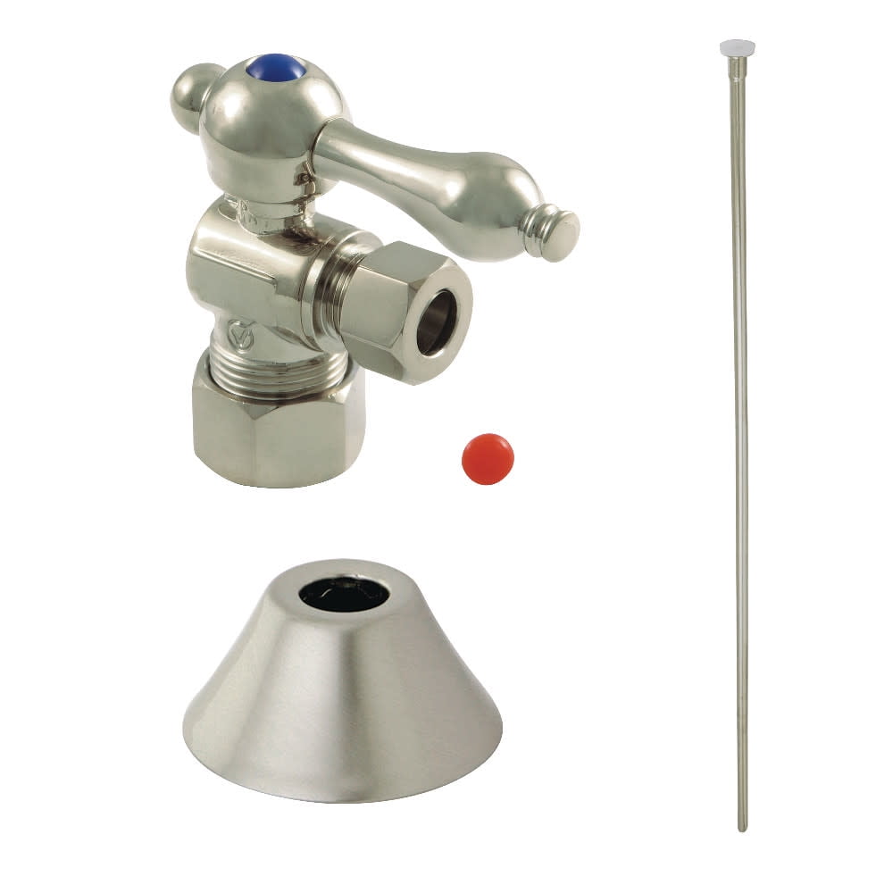 Kingston Brass CC53308TKF20 Standard Mount Traditional Plumbing Toilet Trim Kit, 5/8" x 3/8" O.D. Comp, Brushed Nickel
