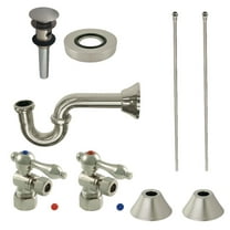 Kingston Brass CC53308VOKB30 Traditional Plumbing Sink Trim Kit with P-Trap and Overflow Drain, Brushed Nickel