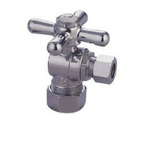 Kingston Brass CC54301X 5/8" OD Comp x 1/2" or 7/16" Slip Joint Angle Stop Valve, Polished Chrome