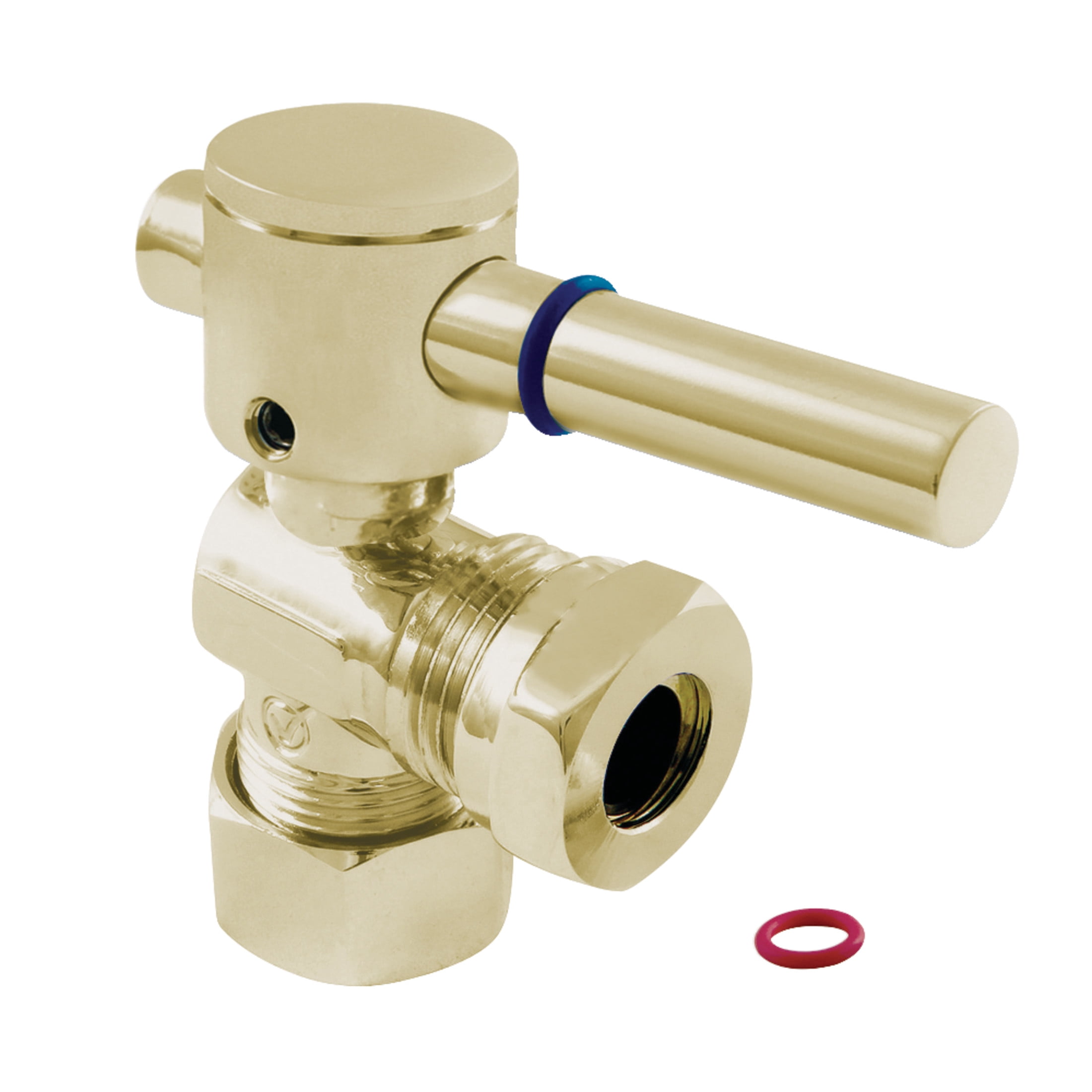 Kingston Brass CC54302DL 5/8-Inch O.D. Comp x 1/2-Inch or 7/16-Inch Slip Joint Quarter-Turn Angle Shut-Off Valve in Polished Brass