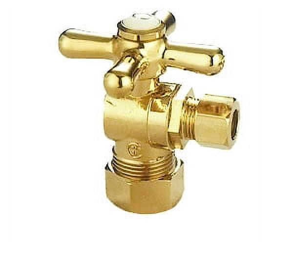 Polished Brass Quarter-Turn Angle Stop Valve