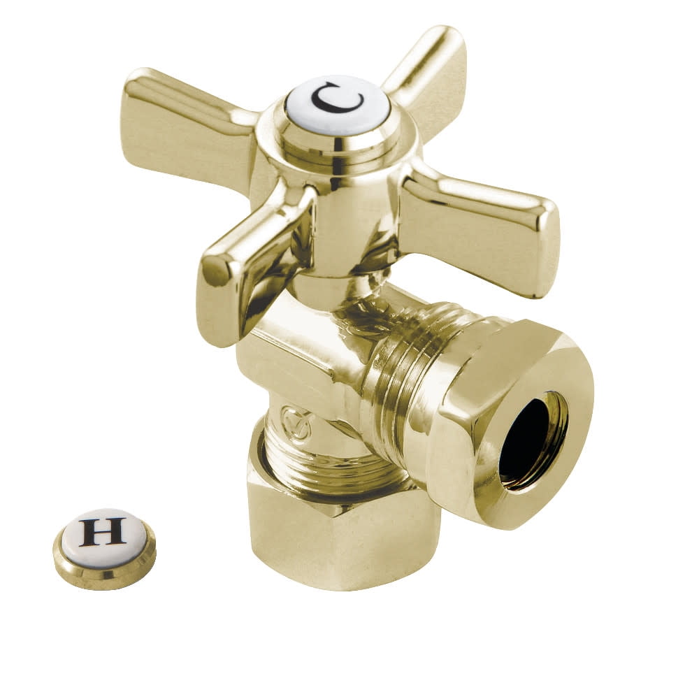 Polished Brass Quarter-Turn Angle Stop Valve