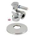 thumbnail image 1 of Kingston Brass CC54305DLK 5/8" OD Comp x 1/2" or 7/16" Slip Joint Quarter-Turn Angle Stop Valve with Flange, Oil Rubbed Bronze, 1 of 2