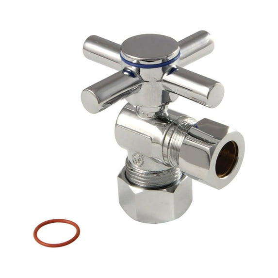 Kingston Brass CC54401DX 5/8" OD Comp x 1/2" OD Comp Angle Stop Valve, Polished Chrome