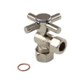 thumbnail image 1 of Kingston Brass CC54408DX 5/8-Inch O.D. Comp x 1/2-Inch O.D. Comp Quarter-Turn Angle Shut-Off Valve in Brushed Nickel, 1 of 4