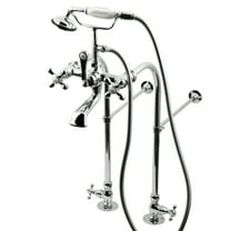 Kingston Brass CC58T451MX Vintage Freestanding Clawfoot Tub Faucet Package with Supply Lines and Hand Shower, Polished Chrome