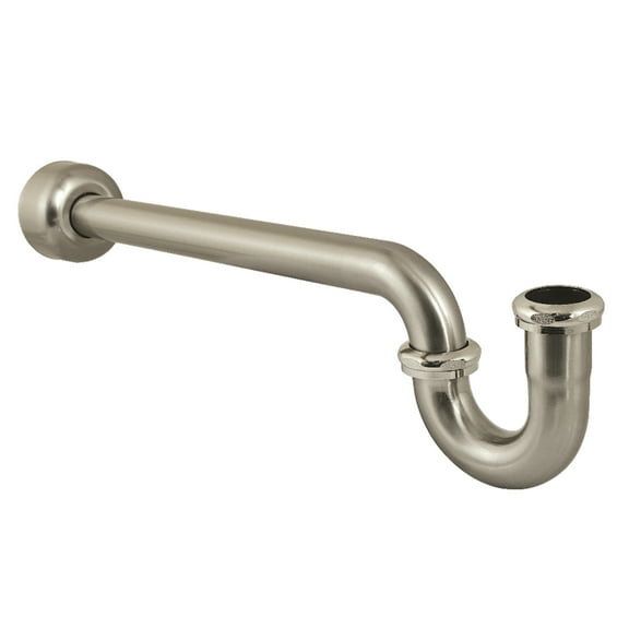 Kingston Brass CC6188 1-1/4" P-Trap with Box Flange, 18" Length, 18 Gauge, Brushed Nickel