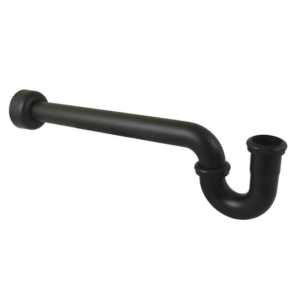 Kingston Brass CC6240MB 1-1/4" (or 1-1/2") x 1-1/2" P-Trap with Box Flange, 19" Length, 18 Gauge, Matte Black
