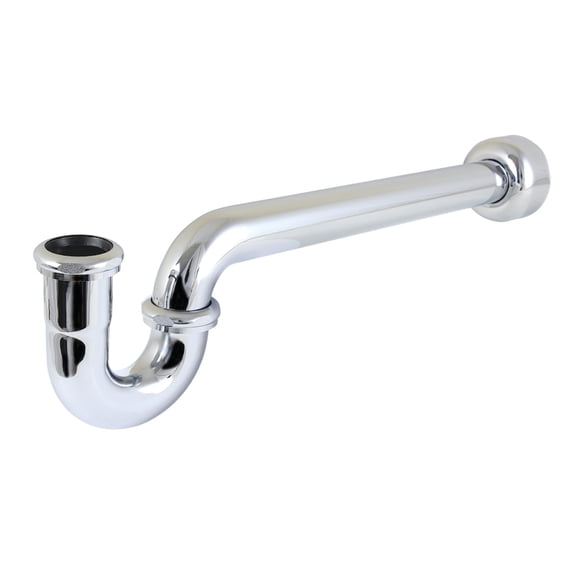 Kingston Brass CC6241 1-1/4" (or 1-1/2") x 1-1/2" P-Trap with Box Flange, 19" Length, 18 Gauge, Polished Chrome