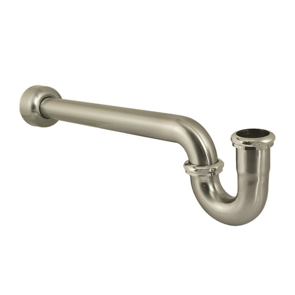 Kingston Brass CC6248 1-1/4" (or 1-1/2") x 1-1/2" P-Trap with Box Flange, 19" Length, 18 Gauge, Brushed Nickel