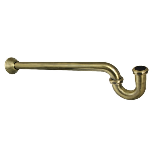 Kingston Brass CC7183 1-1/4" P-Trap with Bell Flange, 18" Length, 18 Gauge, Antique Brass
