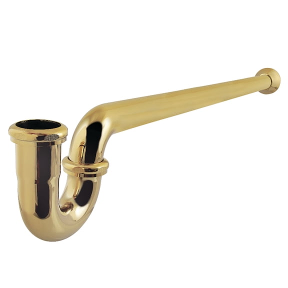 Kingston Brass CC7242 1-1/4" (or 1-1/2") x 1-1/2" P-Trap with Bell Flange, 24" Length, 18 Gauge, Polished Brass