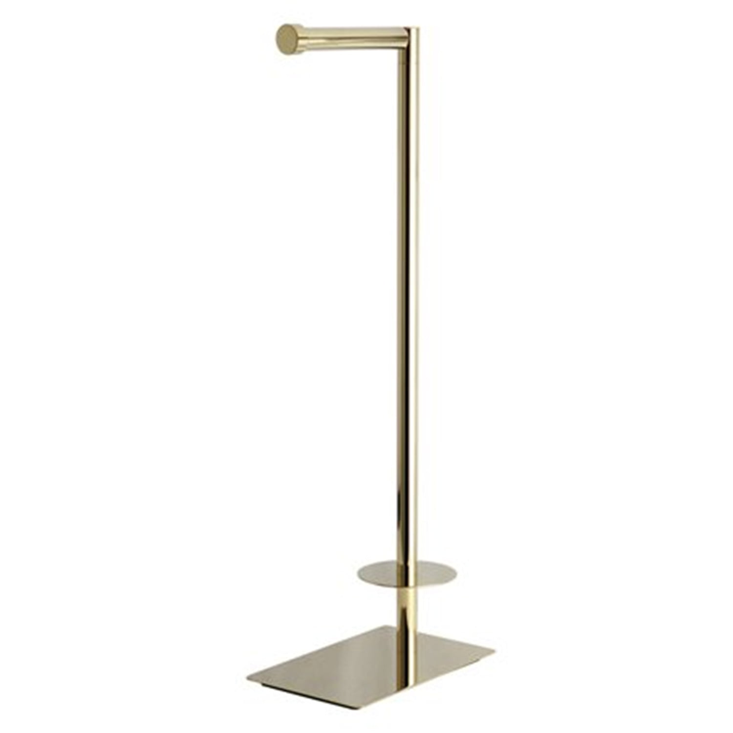Polished Brass Freestanding Toilet Paper Holder with Weighted Base