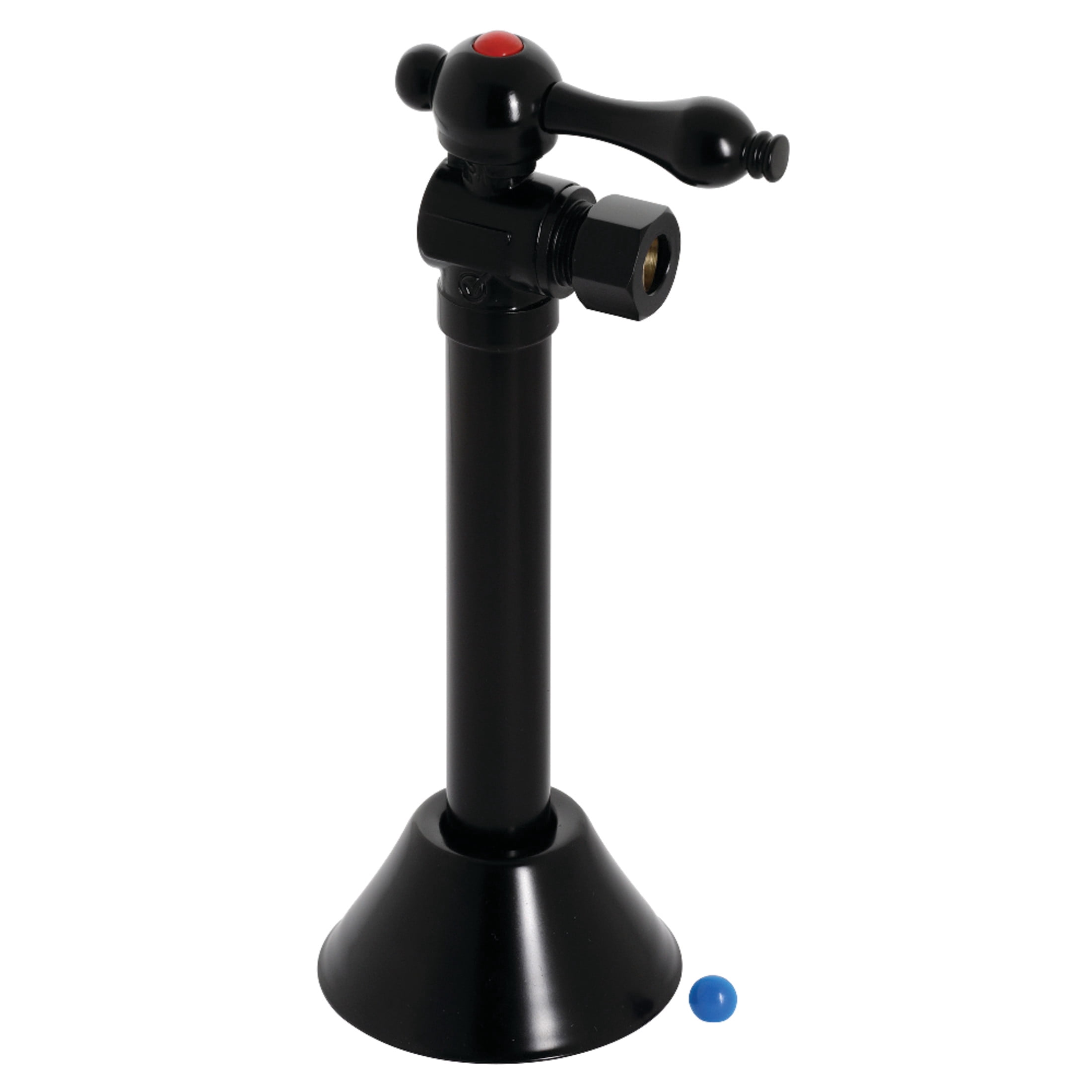 Kingston Brass CC83200 1/2-Inch Sweat x 3/8-Inch O.D. Comp Angle Shut-Off Valve with 5-Inch Extension in Matte Black