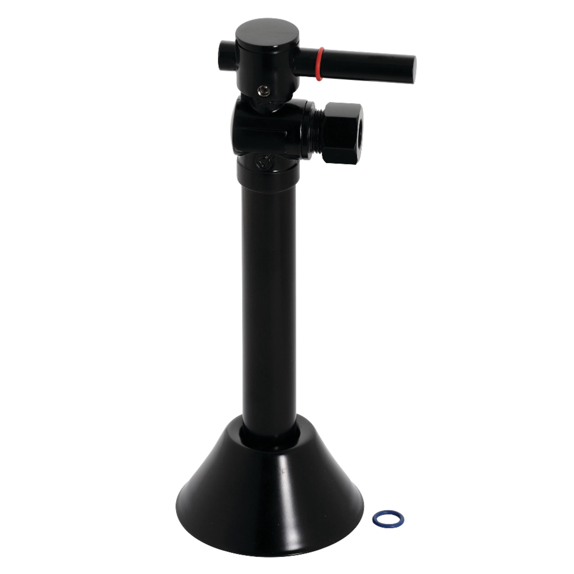 Kingston Brass CC83200DL 1/2-Inch Sweat x 3/8-Inch O.D. Comp Angle Shut-Off Valve with 5-Inch Extension in Matte Black